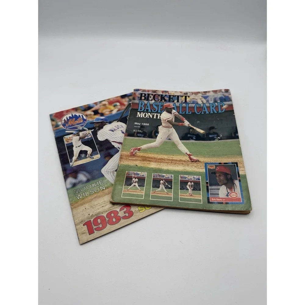 Vintage Baseball Magazine Lot 1983 NY Mets Score Book & 1988 Beckett Card Monthl